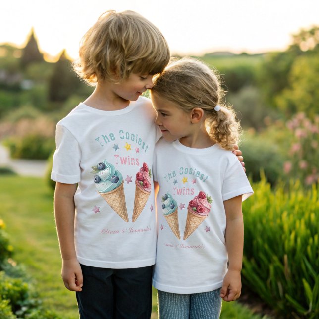 The Coolest Twins Ice Cream Birthday Party  Baby T-Shirt (Creator Uploaded)
