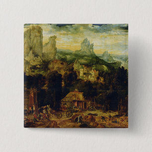 The Coppermine (oil on panel) 15 Cm Square Badge