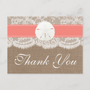 The Coral Sand Dollar Beach Wedding Collection Postcard