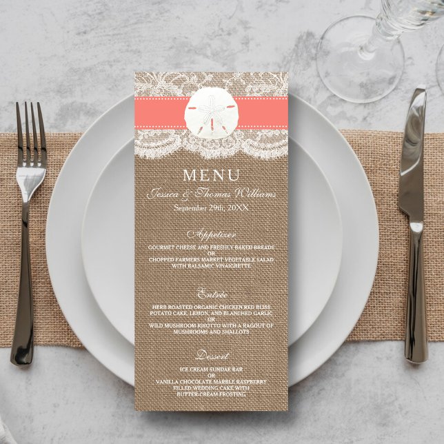 The Coral Sand Dollar Wedding Collection Menus (Creator Uploaded)
