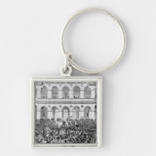 The 'Corbeille' at the Paris Bourse, 1873 Key Ring