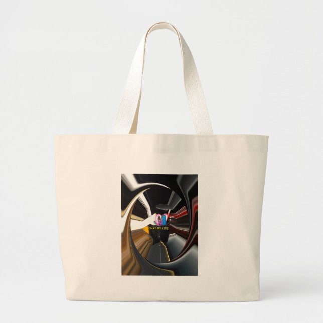 The Core of the Hustle | Office Essentials Keychai Large Tote Bag (Front)