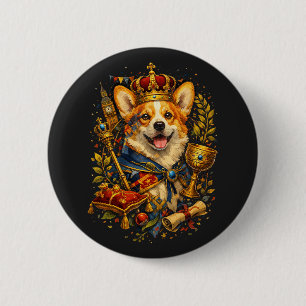 The Corgi King 6 Cm Round Badge