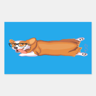 The Corgi Sploot Rectangular Sticker