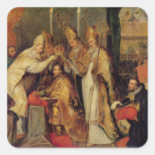 The Coronation of Charles V  Holy Roman Emperor Square Sticker