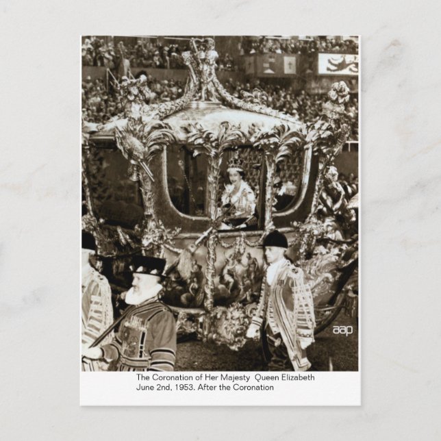 The Coronation of H.M. Queen Elizabeth Postcard (Front)