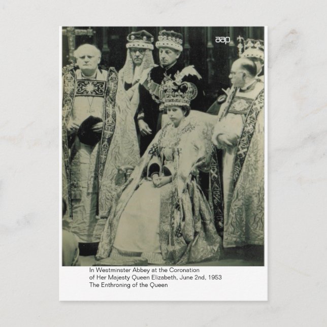 The Coronation of H.M. Queen Elizabeth Postcard (Front)