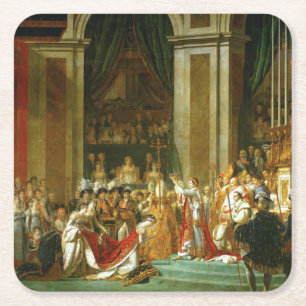 The Coronation of Napoleon, Jacques-Louis David Square Paper Coaster