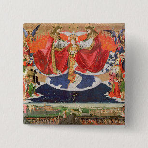 The Coronation of the Virgin, completed 1454 2 15 Cm Square Badge