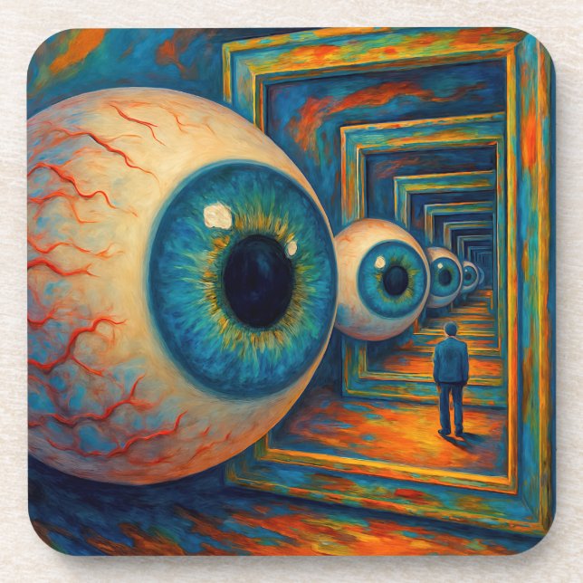 “The Corridor of Seeing” - A Surreal Portrait Coaster (Front)