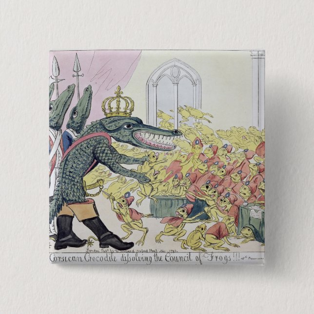 The Corsican Crocodile 15 Cm Square Badge (Front)