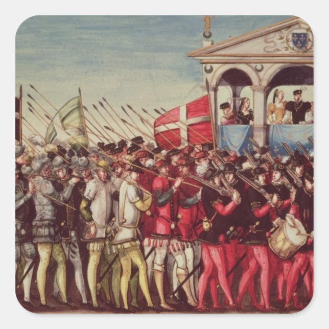The Cortege of Drummers and Soldiers Square Sticker (Front)