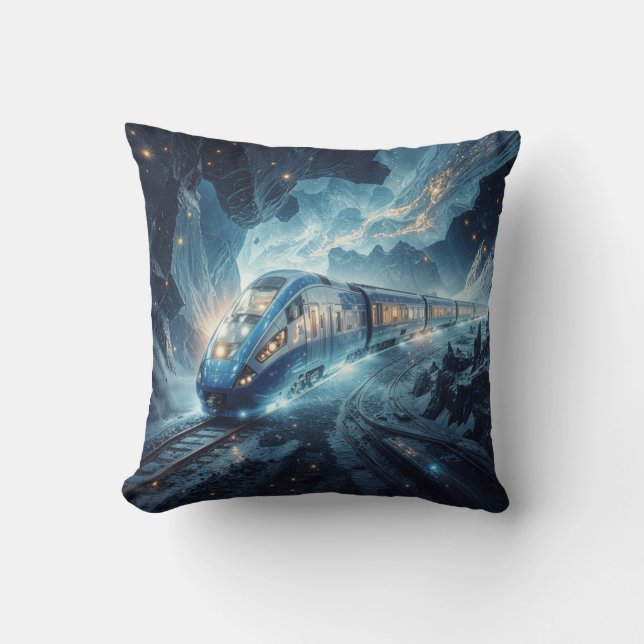 The Cosmic Express: Futuristic Train Through Nebul Cushion (Front)