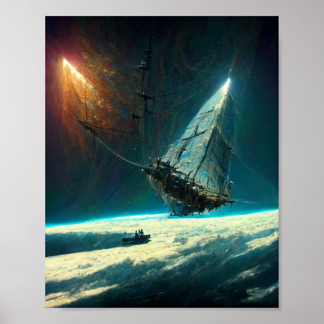 The Cosmic Greatship Sci-Fi Art Poster (Front)
