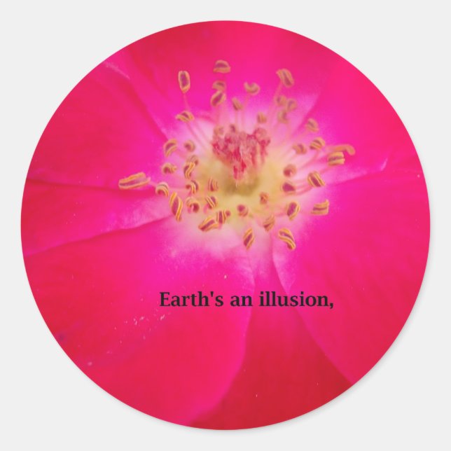The Cosmic Rose: Nature's Deception Design Classic Round Sticker (Front)