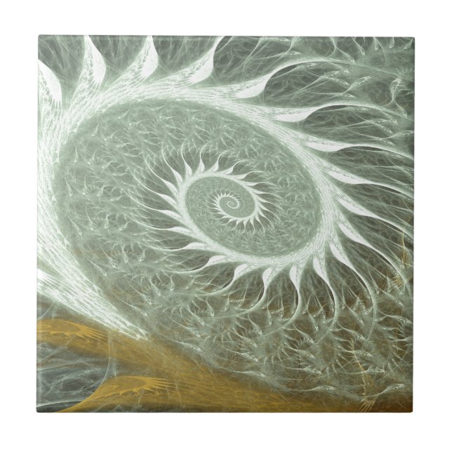 The Cosmic Spiral - Sacred Geometry Golden Spiral Ceramic Tile (Front)