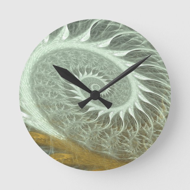 The Cosmic Spiral - Sacred Geometry Golden Spiral Round Clock (Front)