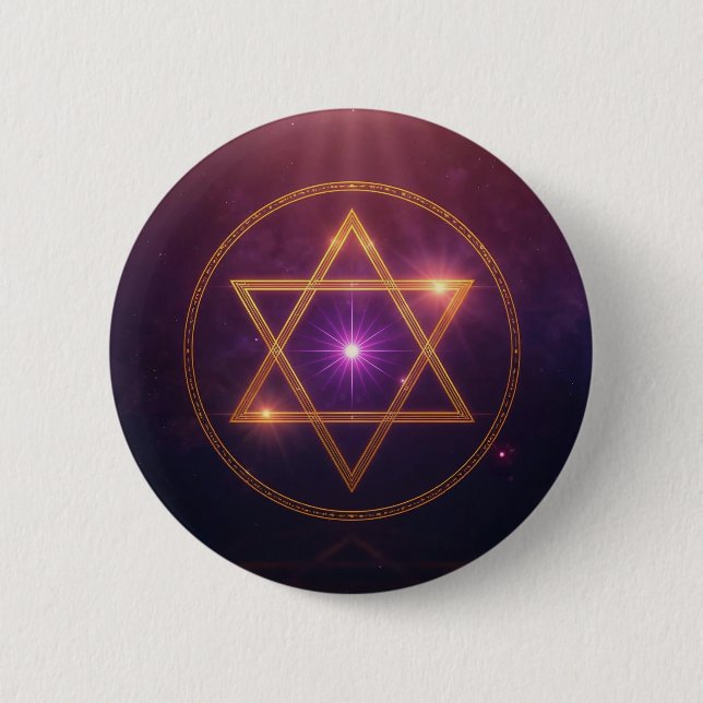 The Cosmic Star of Enlightened Balance 6 Cm Round Badge (Front)