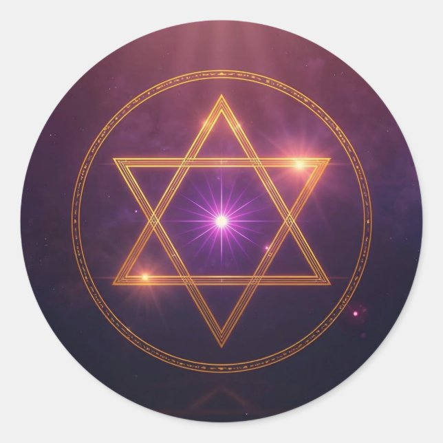 The Cosmic Star of Enlightened Balance Classic Round Sticker (Front)
