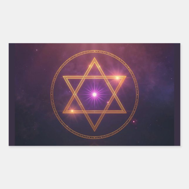 The Cosmic Star of Enlightened Balance Rectangular Sticker (Front)