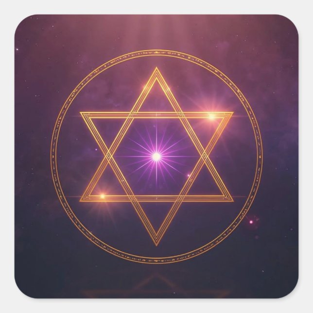 The Cosmic Star of Enlightened Balance Square Sticker (Front)