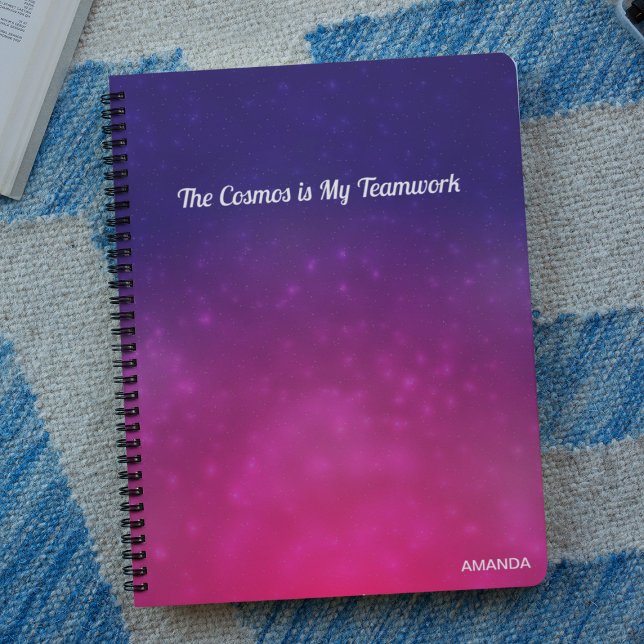 The cosmos Is my Teamwork Quote l Pink & Purple  Notebook (Creator Uploaded)