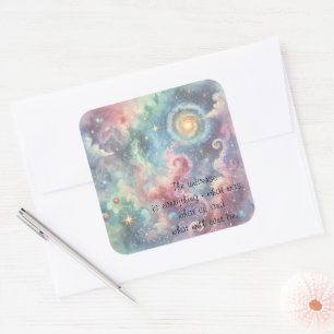 The Cosmos & Quote	 Square Sticker