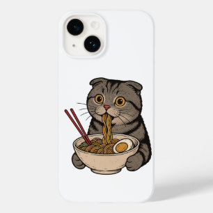 The Cosy Cat Slurping Noodles Case-Mate iPhone 14 Case
