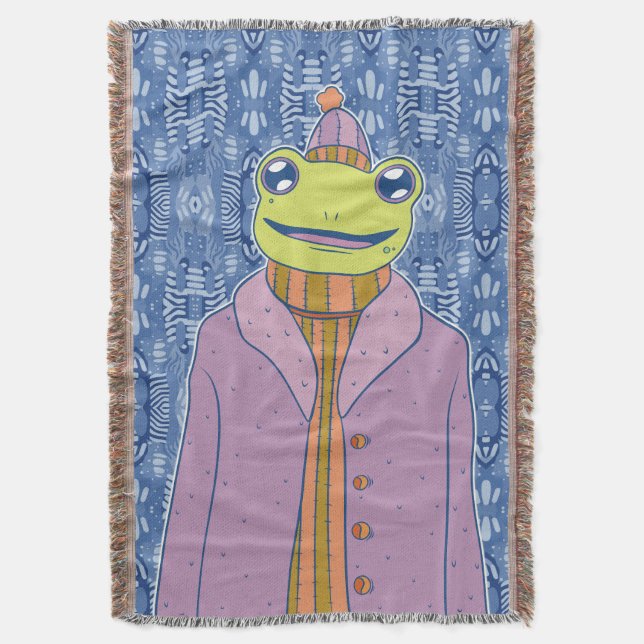 The Cosy Frog Throw Blanket (Front Vertical)