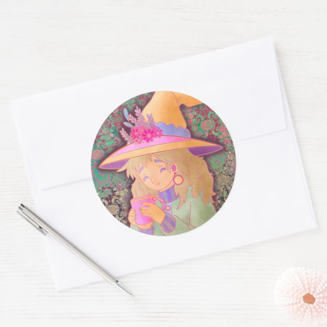 The Cosy Witch Classic Round Sticker (Envelope)