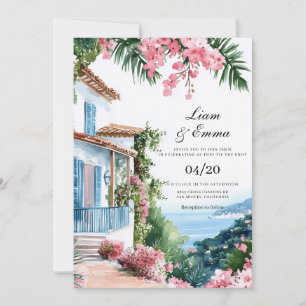 The Cote d'Azur landscape Wedding Invitation