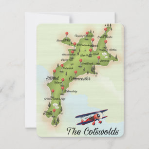 The Cotswolds Vintage Map