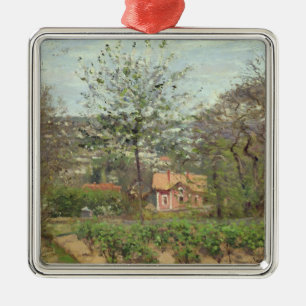 The Cottage, or the Pink House Metal Ornament