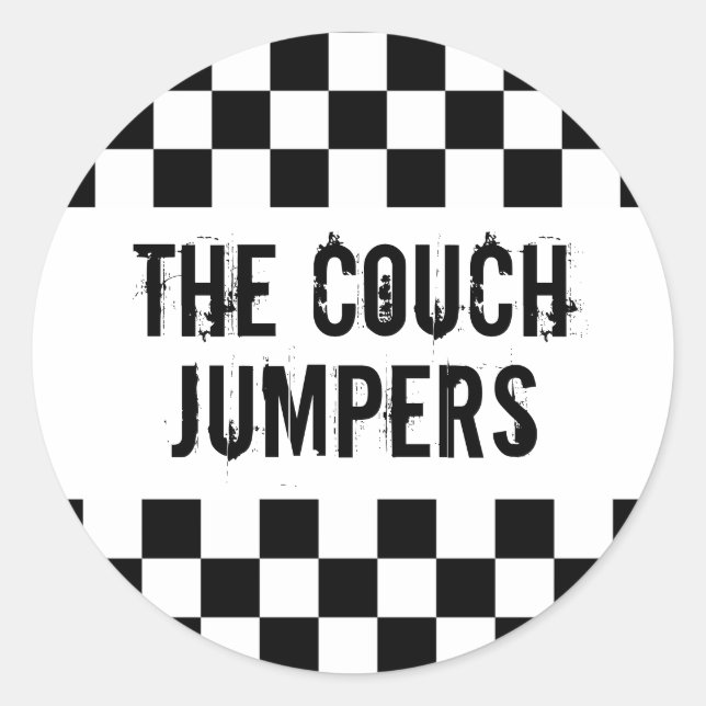 The Couch Jumpers round sticker (Front)