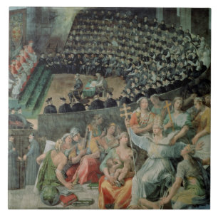 The Council of Trent, 1588-89 (fresco) Ceramic Tile