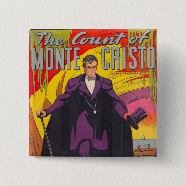 The Count of Monty Cristo Comic 15 Cm Square Badge (Front)