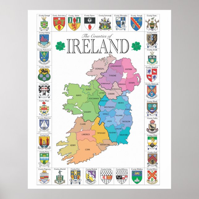 The Counties of Ireland Poster (Front)