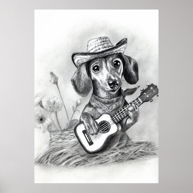 The country crooner dachshund poster (Front)