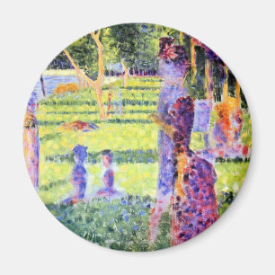 The Couple by Georges Seurat, Vintage Pointillism Magnet