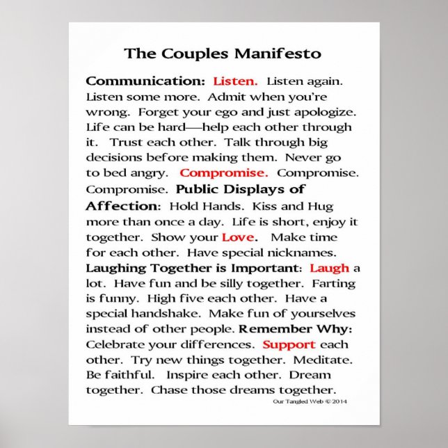 The Couples Manifesto Poster (Front)