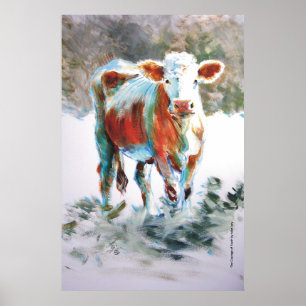 The Courage of Youth Cow Painting Poster