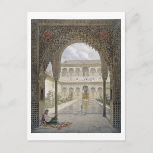 The Court of the Alberca in the Alhambra, Granada, Postcard