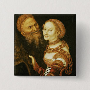 The Courtesan and the Old Man, c.1530 15 Cm Square Badge