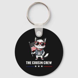 The Cousin Crew Patriotic Cat Funny 4th Of July Key Ring