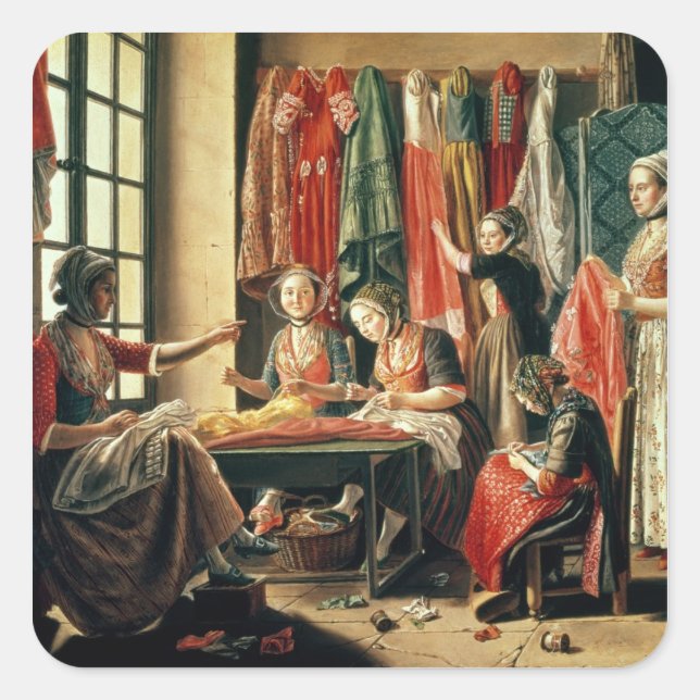 The Couturier's workshop, Arles, 1760 Square Sticker (Front)