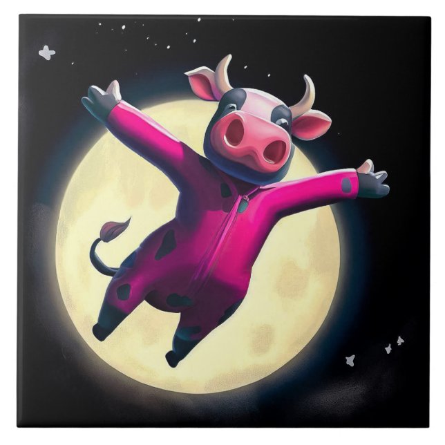 The Cow Jumped Over The Moon - Children's Tile (Front)