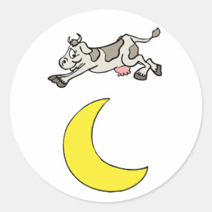 The Cow Jumped Over The Moon Classic Round Sticker