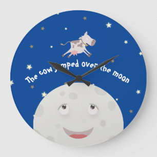 The cow jumped over the moon large clock