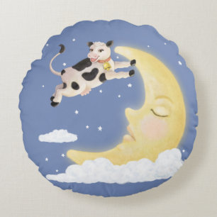 The Cow Jumped Over the Moon Round Cushion