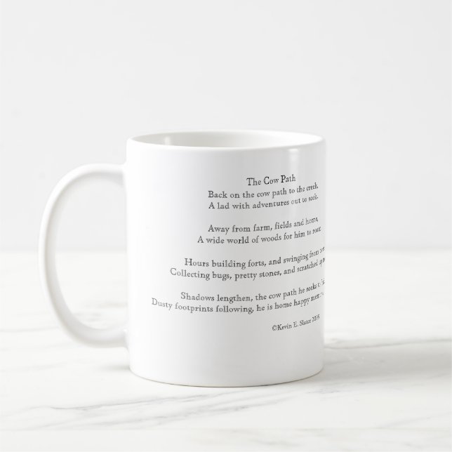 The Cow Path and Poem Coffee Mug (Left)